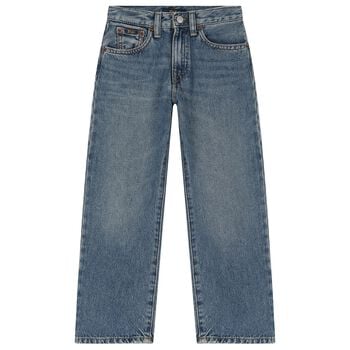 Boys Blue Logo Denim Jeans