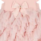 Girls Pink Bow Tulle Dress, 1, hi-res