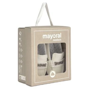 Baby Boys Ivory Leather Pre Walker Moccasins