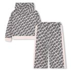 بدلة رياضية للبنات باللونين الوردي والأسود, 1, hi-res