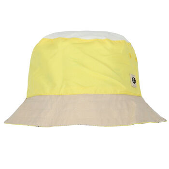 قبعة باللون الأصفر والبيج للأولاد (بوجهين) 