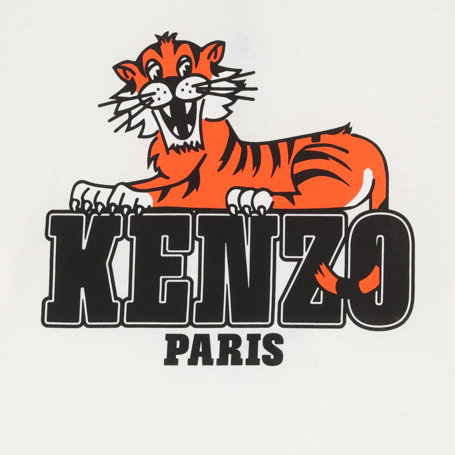 توب اولاد باكمام طويله بالشعار بطبعه نمر باللون الابيض , 1, hi-res