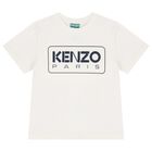 Boys White Logo T-Shirt, 1, hi-res