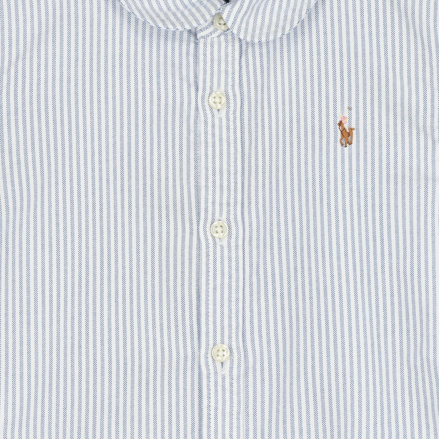 Girls Blue Striped Shirt Dress, 1, hi-res