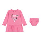 Baby Girls Pink Logo Dress Set, 3, hi-res