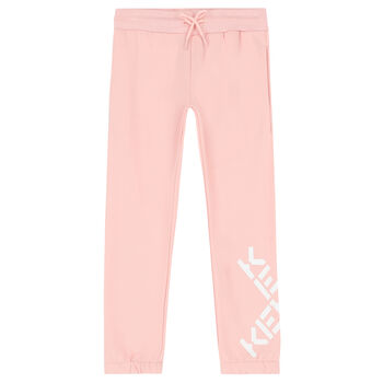 Girls Pink Logo Joggers