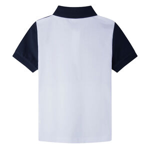 Boys Navy, Aqua & White Logo Polo Shirt