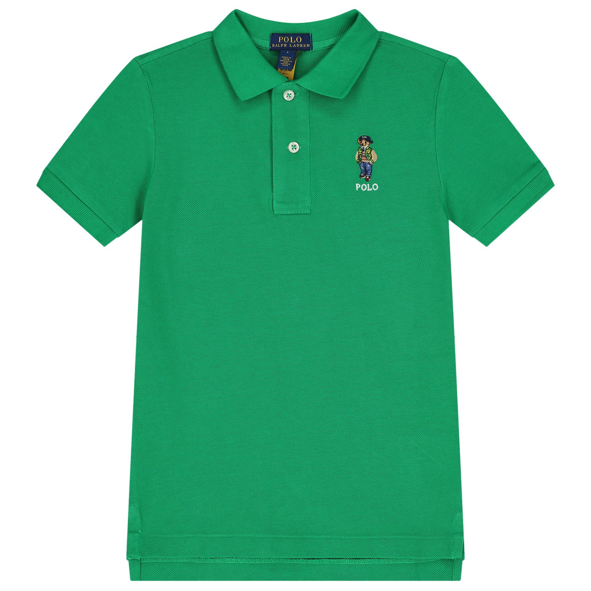 Boys green polo shirt sales