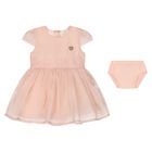 Younger Girls Pink Logo Dress Set, 2, hi-res