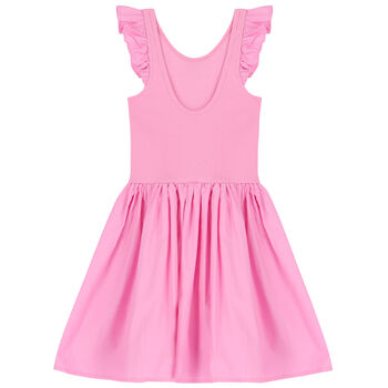Girls Pink Ruffled Dress