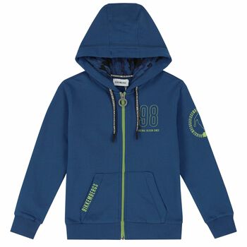 Boys Blue Logo Zip up Top