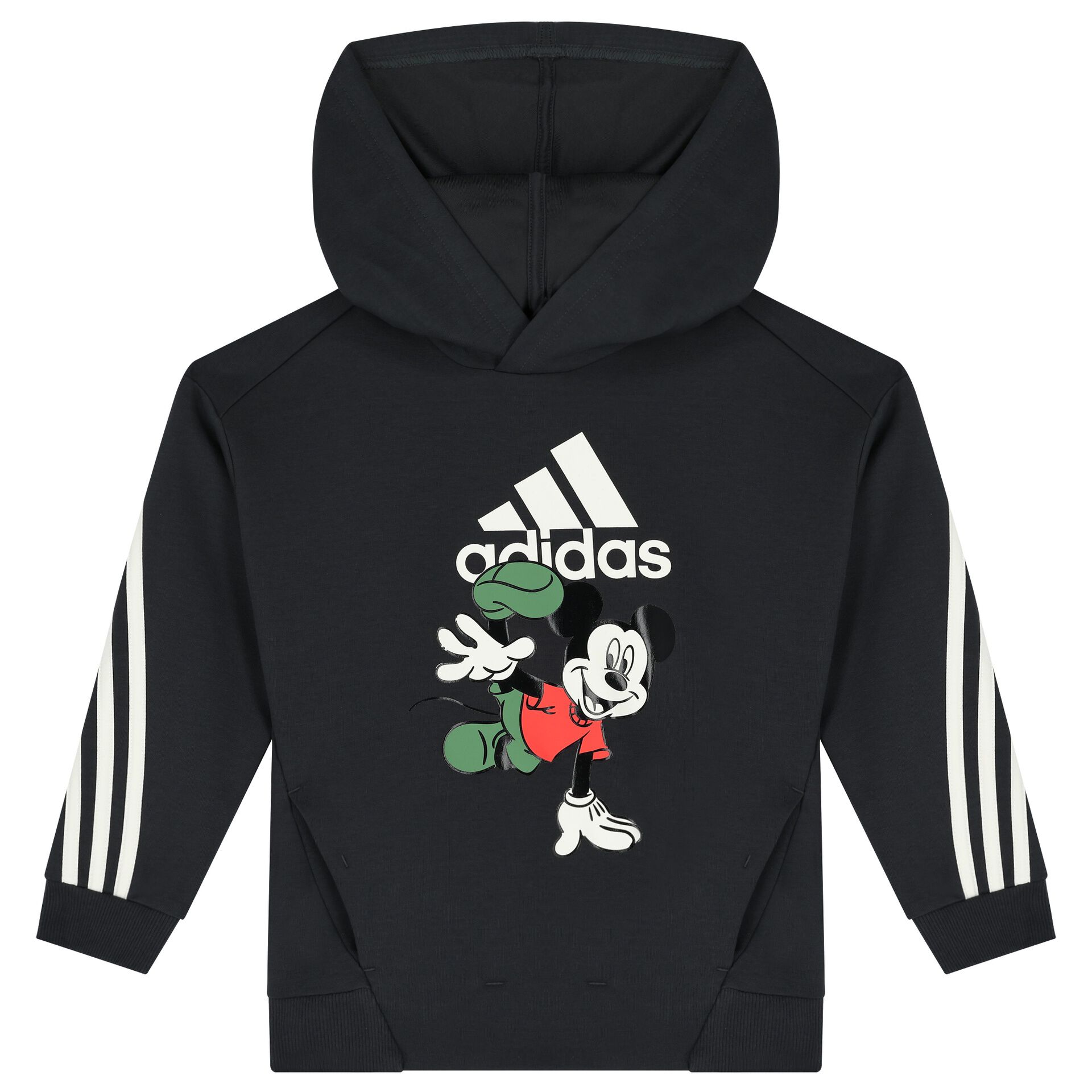 Adidas Kids Grey Mickey Mouse Logo Hooded Top Junior Couture
