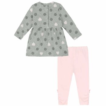 Girls Grey & Pink Leggings Set