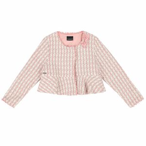 Girls White & Pink Tweed Jacket