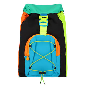 Boys Black, Neon Green & Neon Orange Backpack