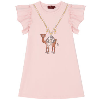 Girls Pink Camel Logo Dress