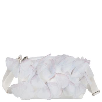 Nikolia Girls White Butterfly Bag, 2 Girls White Butterfly Bag