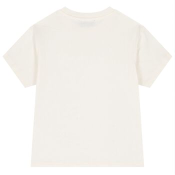 Boys Ivory & Blue Zig Zag Logo T-Shirt