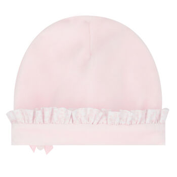 قبعة بطيات باللون الوردي للبنات 