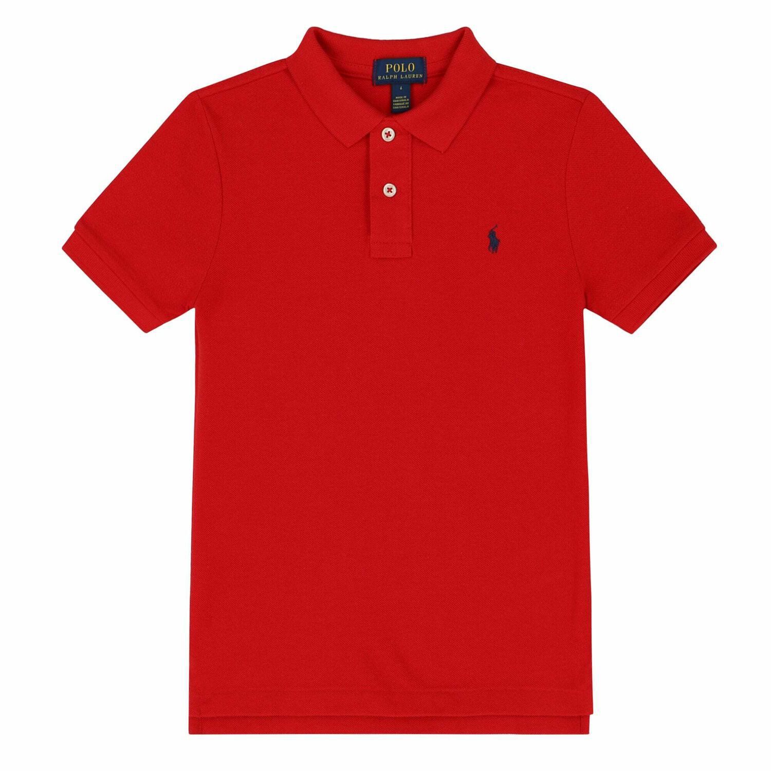 Ralph Lauren Boys Red Slim Fit Logo Polo Shirt | Junior Couture USA