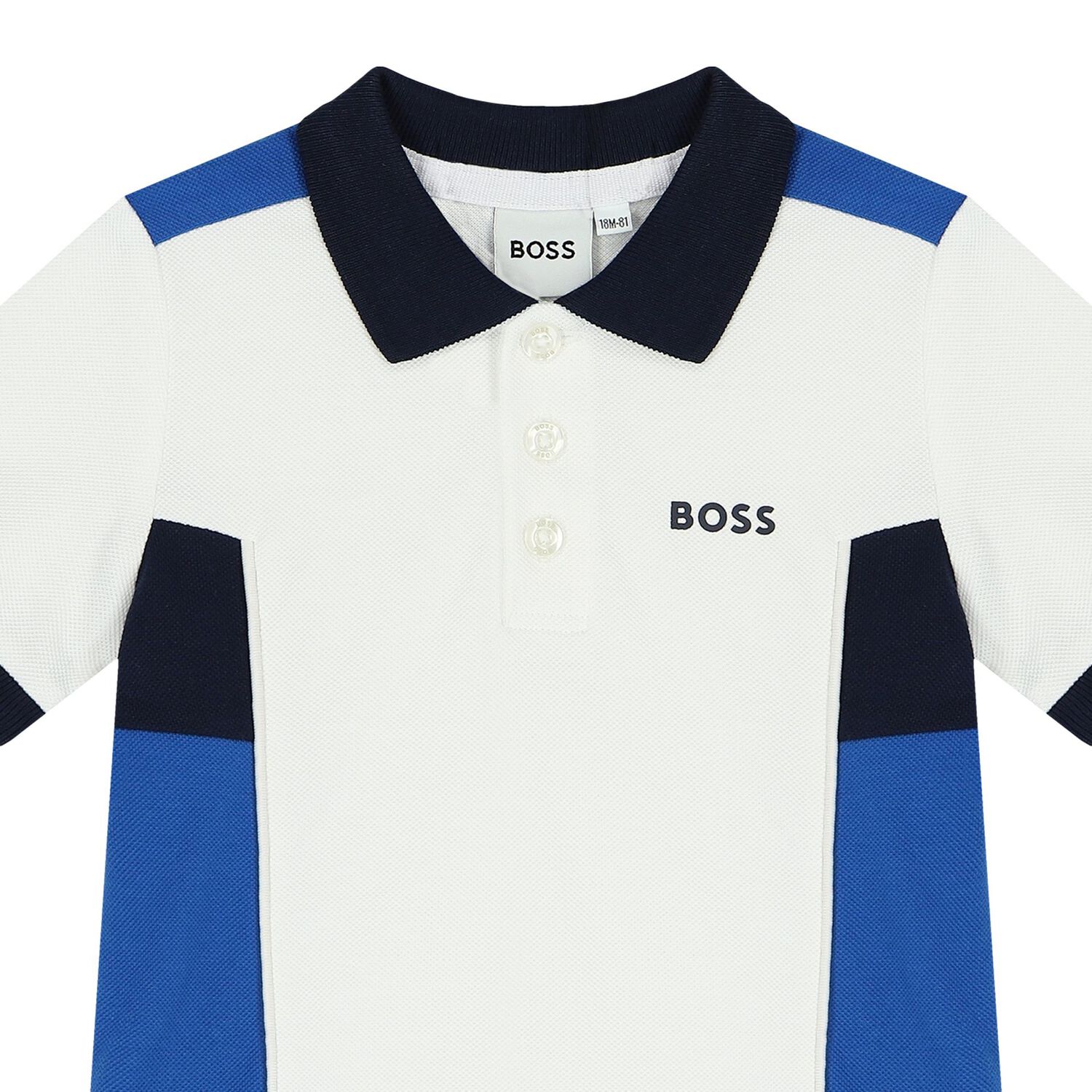 Younger Boys White Logo Polo Shirt, 1, hi-res