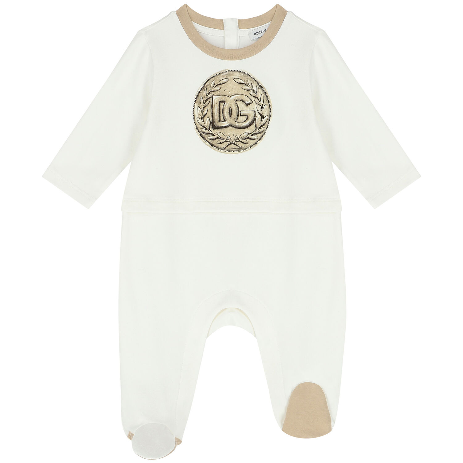 White Coin Logo Babygrow Gift Set, 1, hi-res