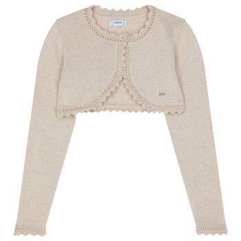 Girls Gold Bolero Knit Cardigan