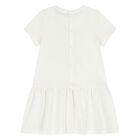 Younger Girls Ivory Necklace Logo Dress, 1, hi-res