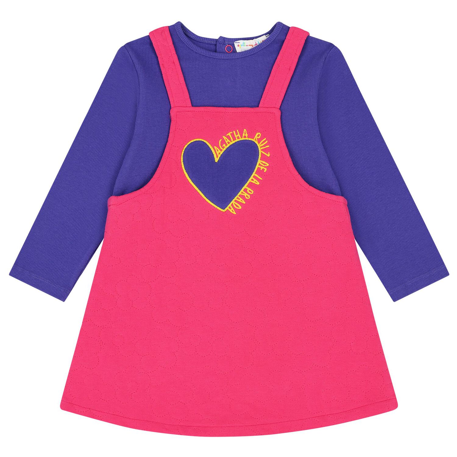Girls Purple & Pink Heart Dress Set, 1, hi-res image number null