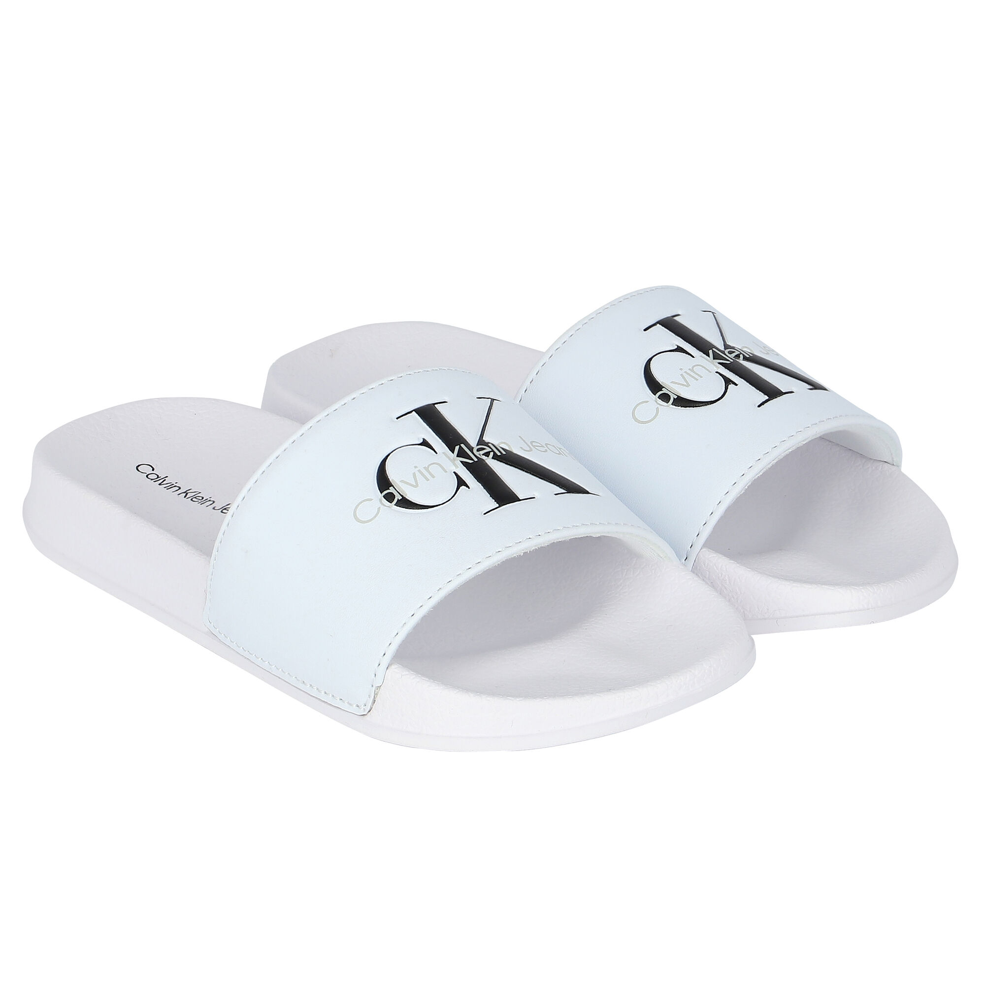 Calvin klein sale sliders white