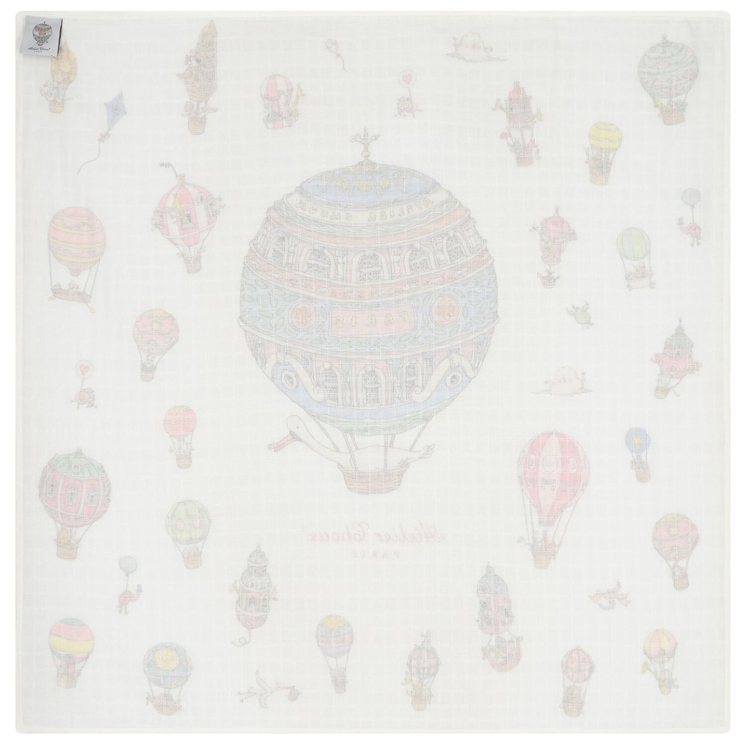 White Hot Air Balloons Baby Carr&eacute; Swaddle Blanket, 1, hi-res
