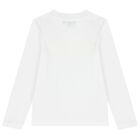 Boys Mini Me White Logo Long Sleeve Top, 1, hi-res