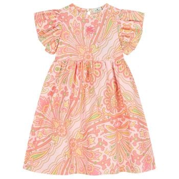 Girls Pink Floral Paisley Dress