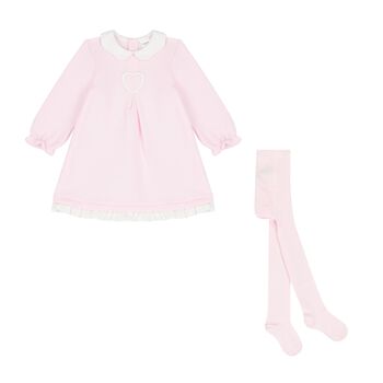 Tutto Piccolo Baby Girls Pink Heart Dress Set, 1 Baby Girls Pink Heart Dress Set