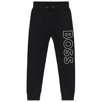 Boys Black Logo Joggers