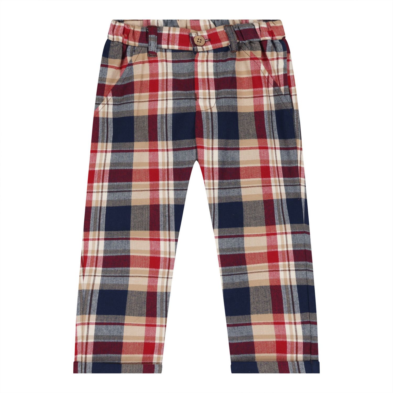 Baby Boys Multi-Coloured Check Trouser Set ( 3 Piece ), 1, hi-res
