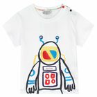 Younger Boys White Graphic T-Shirt, 1, hi-res