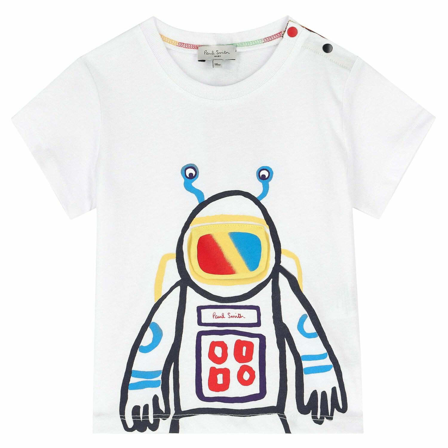 Younger Boys White Graphic T-Shirt, 1, hi-res