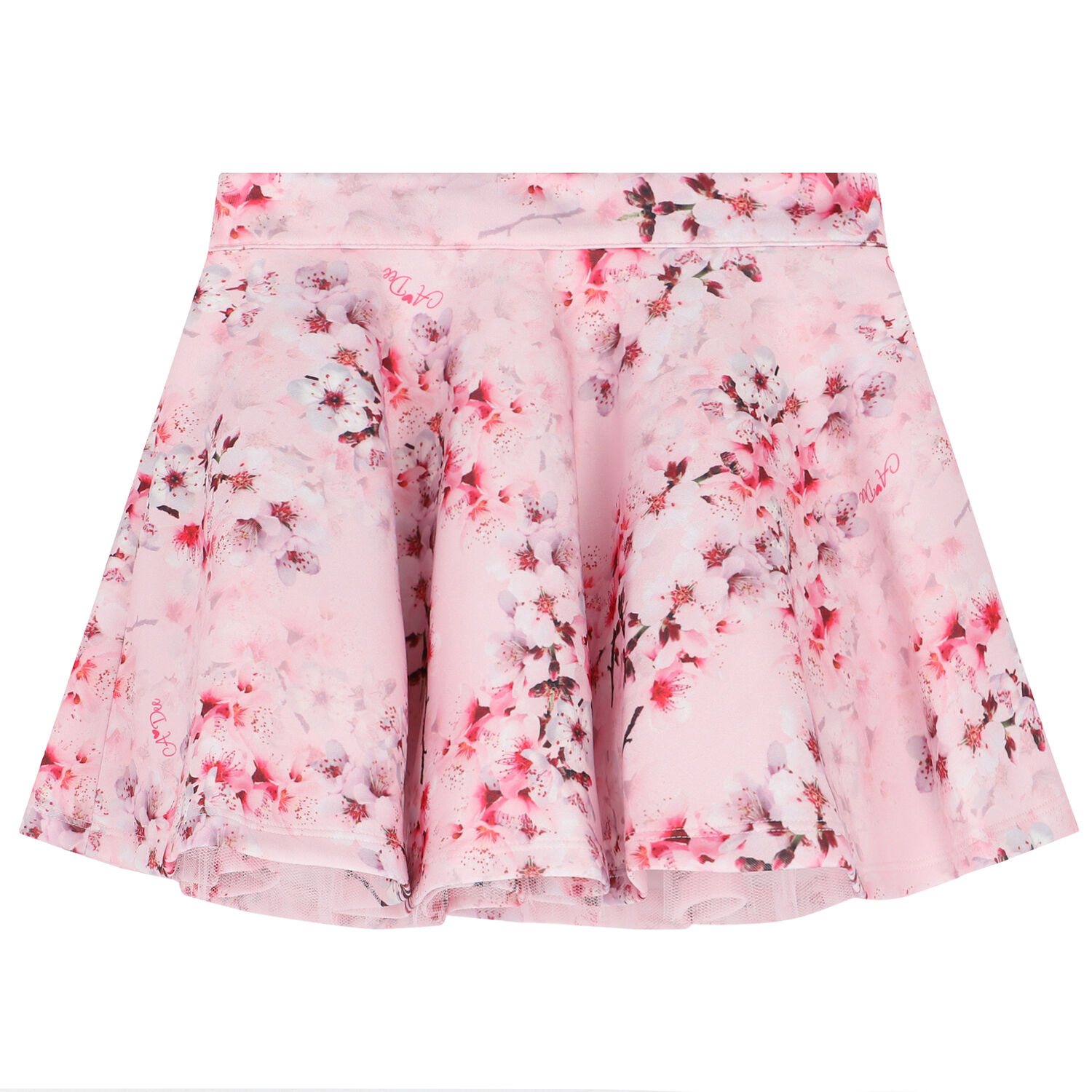Girls Pink Floral Skirt, 1, hi-res
