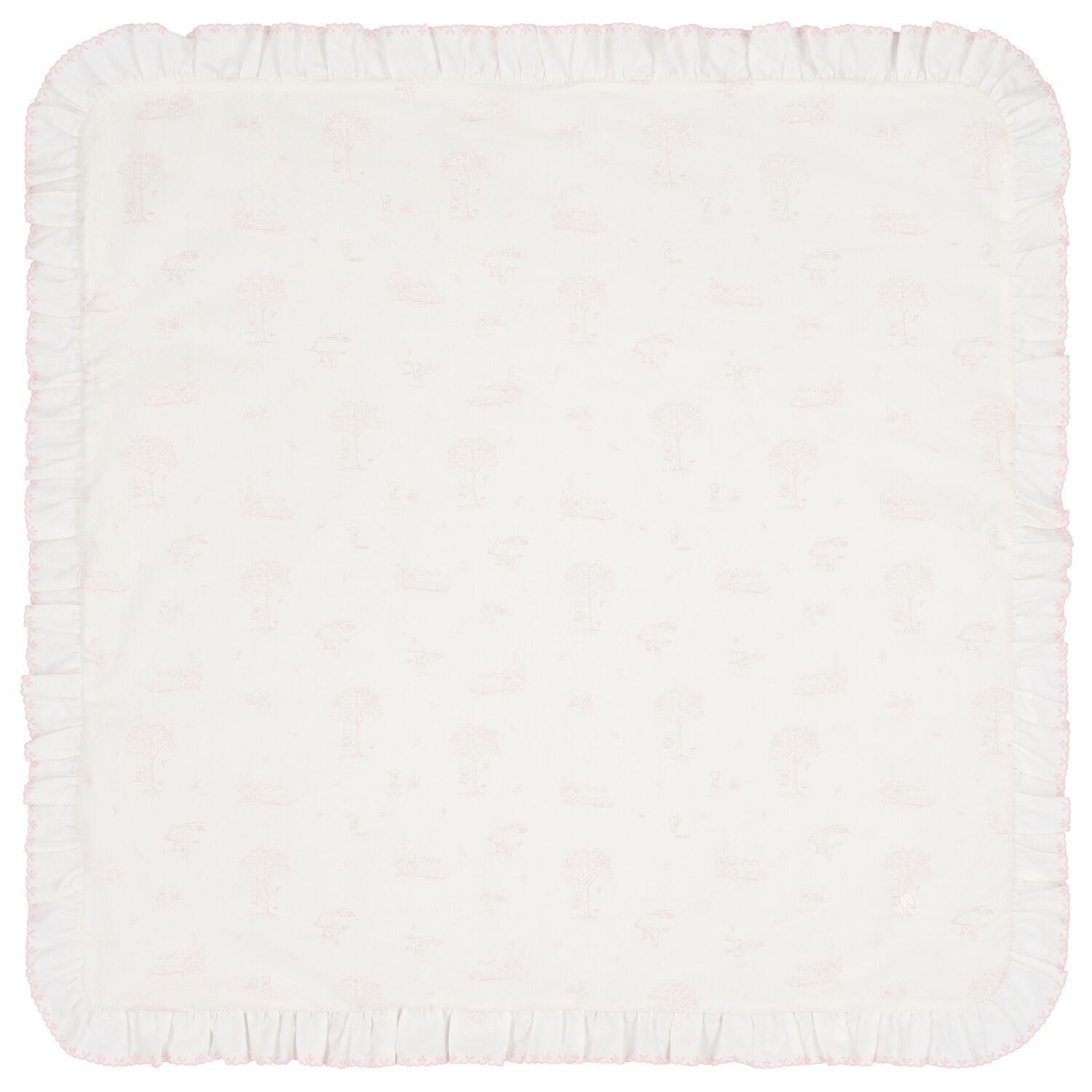 Baby Girls Ivory & Pink Padded Blanket, 1, hi-res