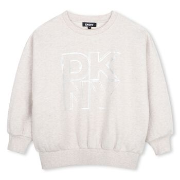 Girls Beige Logo Sweatshirt