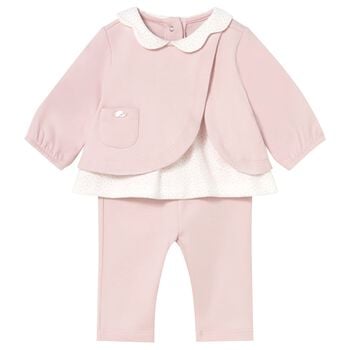 Baby Girls Pink & Ivory Leggings Set