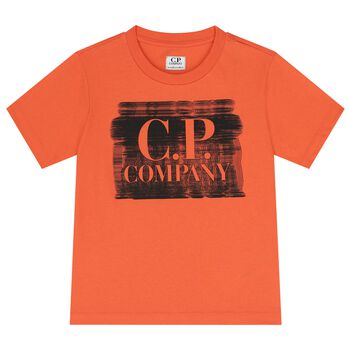 Boys Orange Logo T-Shirt