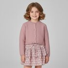 Girls Pink Knitted Cardigan, 2, hi-res