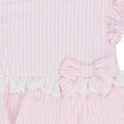 Younger Girls Pink & White Striped Dress, 1, hi-res