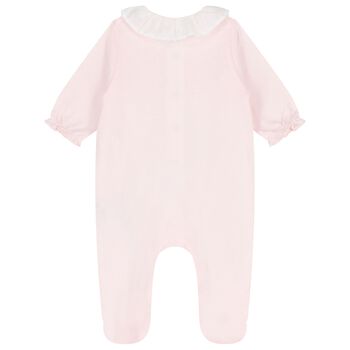 Girls Pale Pink Floral Babygrow