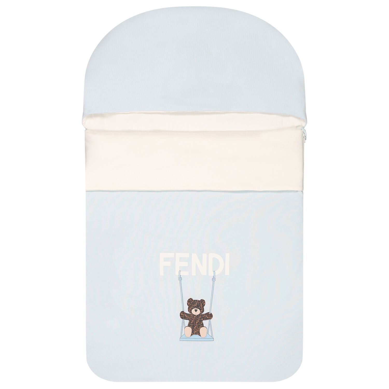 Baby Boys White & Blue Teddy Bear Logo Nest, 3, hi-res