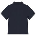 Boys Navy Blue Logo Polo Shirt, 7, hi-res