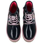 Girls Navy Blue Embellished Boots, 1, hi-res