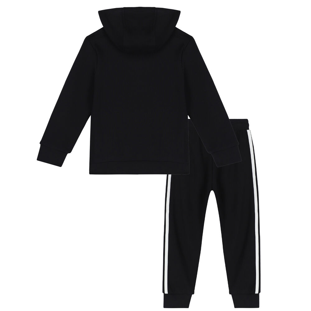 H25253 adidas Originals Black Logo Tracksuit | Junior Couture